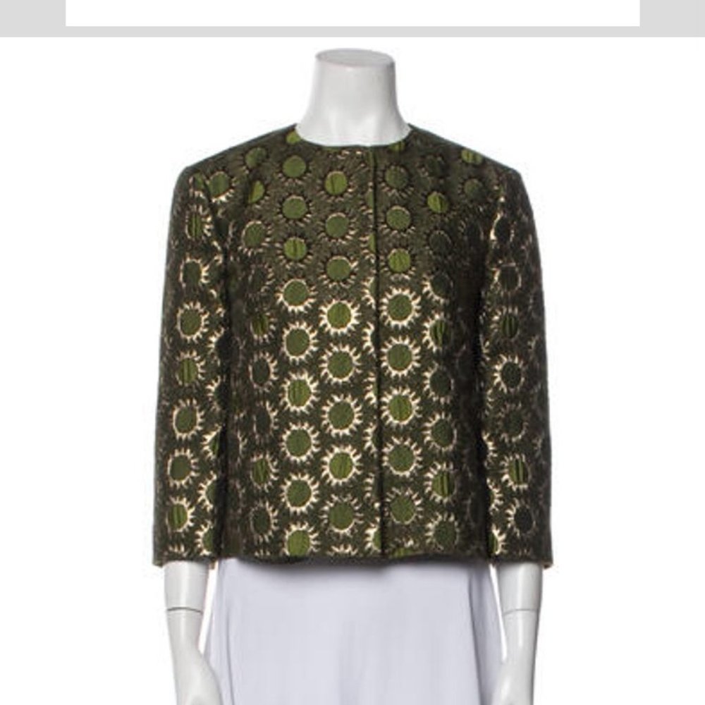 RED VALENTINO GREEN AND GOLD JACKT size 40